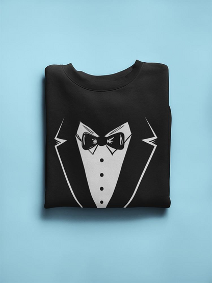 Drawn Tuxedo And Bow-tie Sweatshirt Men's -GoatDeals Designs