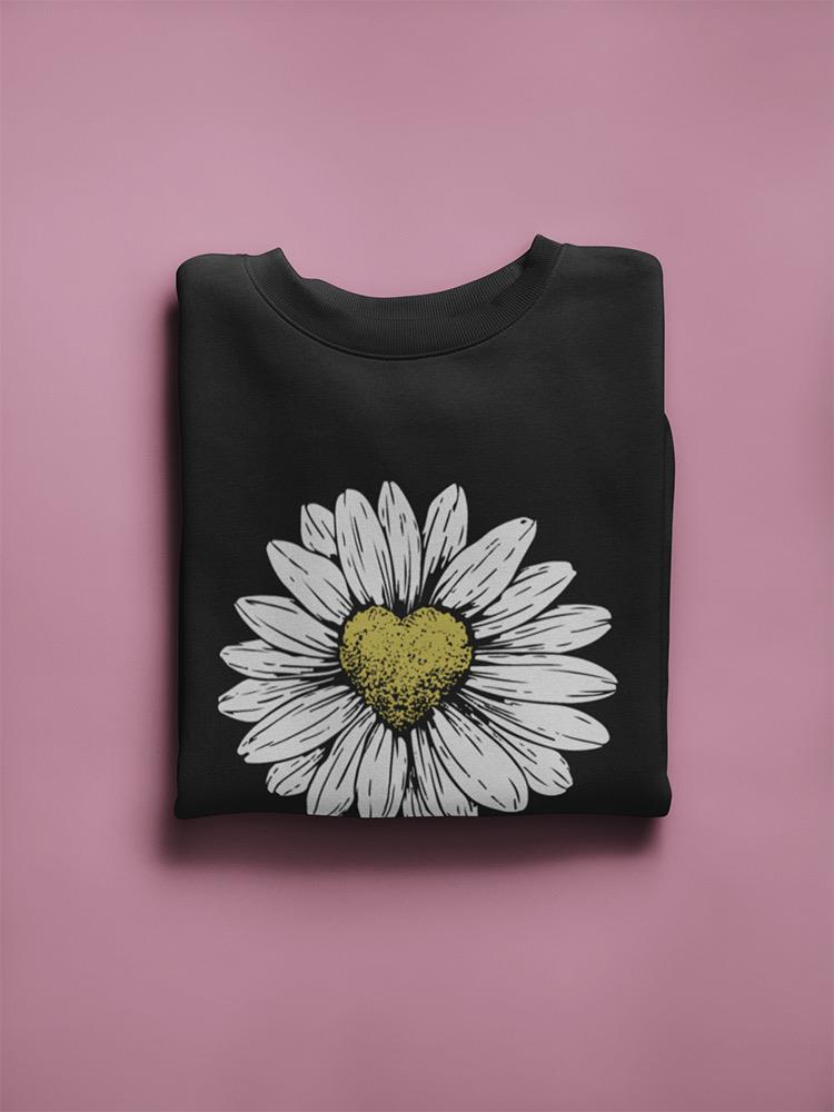 Daisy Flower With A Heart Sweatshirt Women's -GoatDeals Designs