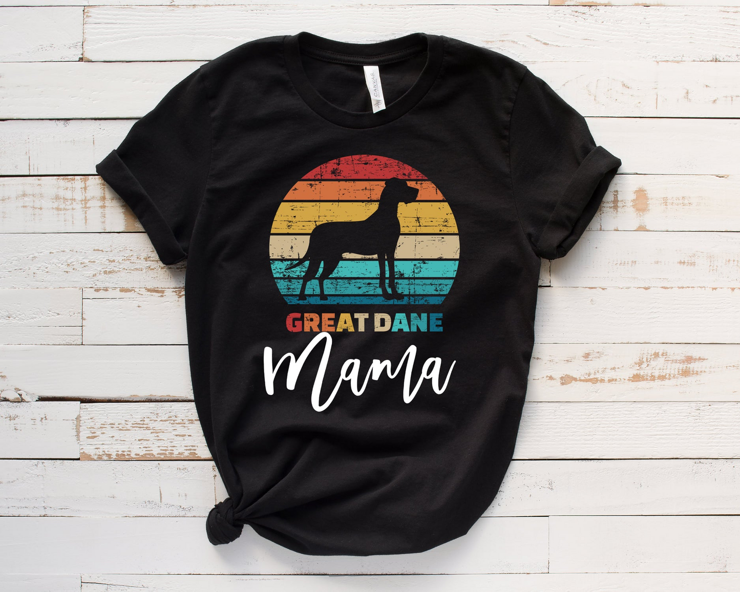 Great Dane Mama Vintage Rainbow Tee