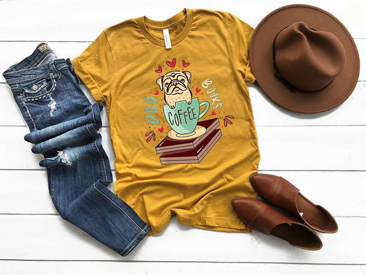 Dog Books Coffee Dog Aficionado T-Shirt