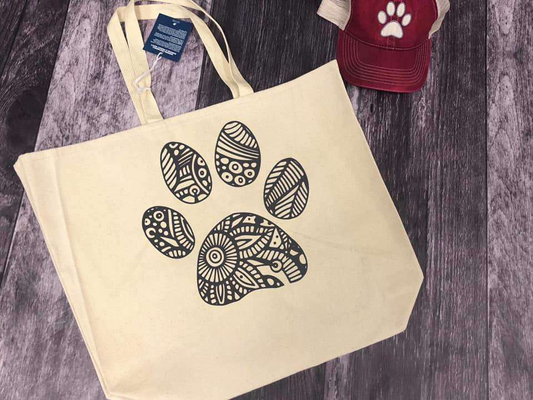 Dog Print Tote Bag | Custom Beach Bag