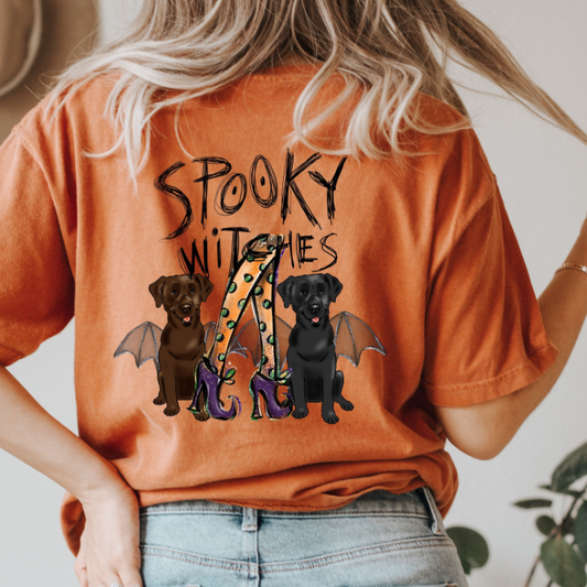 Spooky Witches Labrador Retriever Halloween Tee