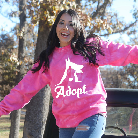 Adopt Dog Tie Dye Sweatshirt