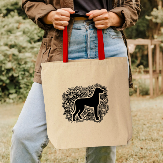 SRGDRR Floppy Ear Great Dane Mandala Canvas Bag